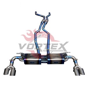 Escape trasero con válvulas Vortex Burnt Blue Titanium para Porsche 958 958.2 Cayenne 3.0T 3.6 4.8 4.8T 2011-2017 SUV - Product Image 1