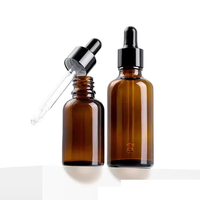 Flacon compte-gouttes en verre ambré pour huile essentielle avec bouchon, 30 ml, 50 ml, 100 ml