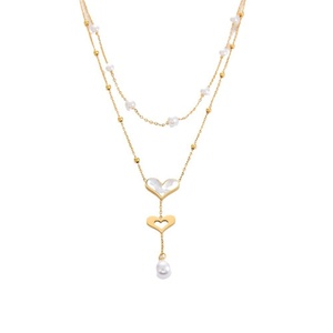 สร้อยคอจี้ทองคำ 18K สแตนเลสสตีลสองชั้นสไตล์วินเทจ ดีไซน์ทันสมัย ไอเดียของขวัญสุดเก๋ - Product Image 5