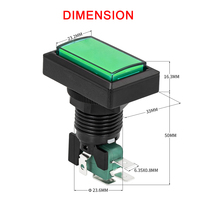 Interrupteur à bouton-poussoir 24 mm, interrupteur à bouton-poussoir rectangulaire à LED pour arcade, interrupteur à bouton-poussoir momentané pour arcade avec micro-interrupteur