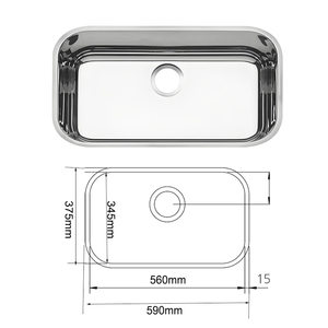 590x375mm smalto Undermount singolo ciotola in acciaio inox lavello da <span class=keywords><strong>cucina</strong></span> con <span class=keywords><strong>vasca</strong></span> grande - Product Image 1