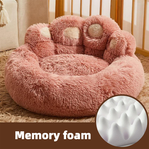 Fabricante al por mayor de felpa lavable de espuma viscoelástica con forma de pata de oso producto para mascotas cama de perro humano para perros grandes - Product Image 3