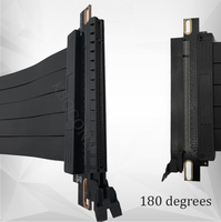 Adaptateur flexible 16 Go/s PCIe 3.0 X16 pour carte graphique, cordon d'extension à 180 degrés, cinq fils, blindage EMI, cuivre étamé pour PC