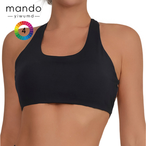 Vendita all'ingrosso con Logo personalizzato da donna con collo a U incrociato dietro reggiseno da Yoga ad asciugatura rapida per palestra da corsa per Fitness Top - Product Image 2