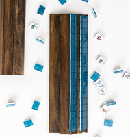 Blaues Amerikanisches Mahjong-Set, Elegante Acryl-Steine, Trendiges Urlaubsgeschenk für Frauen