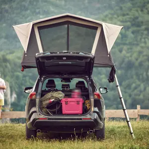 Tenda da tetto per auto con guscio morbido in cotone poliestere pieghevole da campeggio per auto 4x4 2-3 persone tenda da tetto soft shell