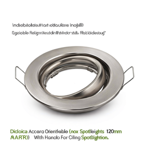 Dicroica Acero Orientable Inox <b>Spotlights</b> 120mm With Handle For Ceiling Installation - Product Image 2