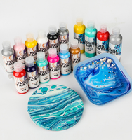 Kit de peinture acrylique tout-en-un en gros, conforme ASTM D4236, sans PFAS, pré-mélangé, 12 couleurs, 60 ml, ensemble d'art fluide avec accessoires complets