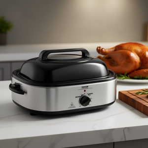Horno asador eléctrico Vevor de 22 Qt con tapa autorecargable y temperatura ajustable para pavo, de acero inoxidable - Product Image 2