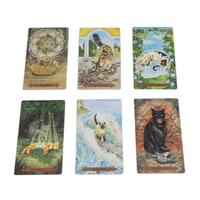 Jeu de société d'impression 12*7cm carte de Tarot de chats mystiques avec boîte-cadeau 78 pièces jouant la carte Oracle