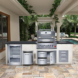 Cuisine extérieure de luxe personnalisée pour jardin/piscine, étanche, en acier inoxydable 304, ensemble extérieur avec réfrigérateur, nouveau produit 074 Versat - Product Image 1
