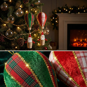 Divertida Decoración Colgante de Navidad con Globo de Aire Caliente de Santa Claus, Figura de Santa Claus con Paracaídas, Poliéster, Sin Gráficos Impresos - Product Image 5