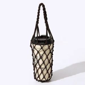 Portable Water Bottle Pouch Mesh Water Bottle Sleeve Bag with Handle Cup Holder Storage Bag - Product Image 4