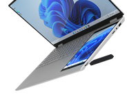 Nouvel ordinateur portable Intel Celeron à double écran tactile de 15,6 pouces avec RAM DDR4, clavier anglais, stockage SSD, métal, pour les professionnels