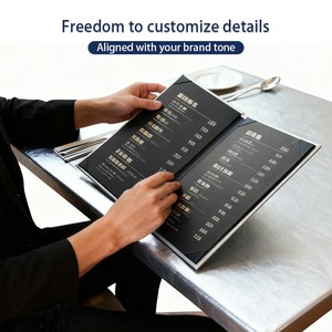 मेनू कवर कस्टम लोगो रेस्तरां चमड़े के मेनू कवर रेस्तरां मेनू धारक प्लास्टिक चमड़े के मेनू कवर रेस्तरां मेनू बुक मेनू कवर रेस्तरां - Product Image 4