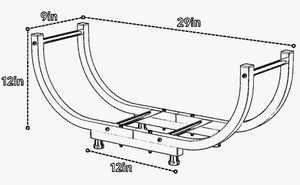 Porta Legna Universale Extra-Stabile con Bordi Arrotondati, Design d'<span class=keywords><strong>Interni</strong></span> di Alta Gamma, Bicolore in Metallo e Legno - Product Image 2
