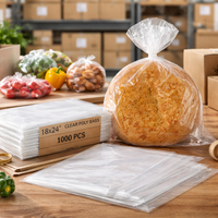 Sac d'emballage alimentaire en plastique de qualité alimentaire 18"x24" à fermeture plate facile à ouvrir, multi-usages pour restaurant