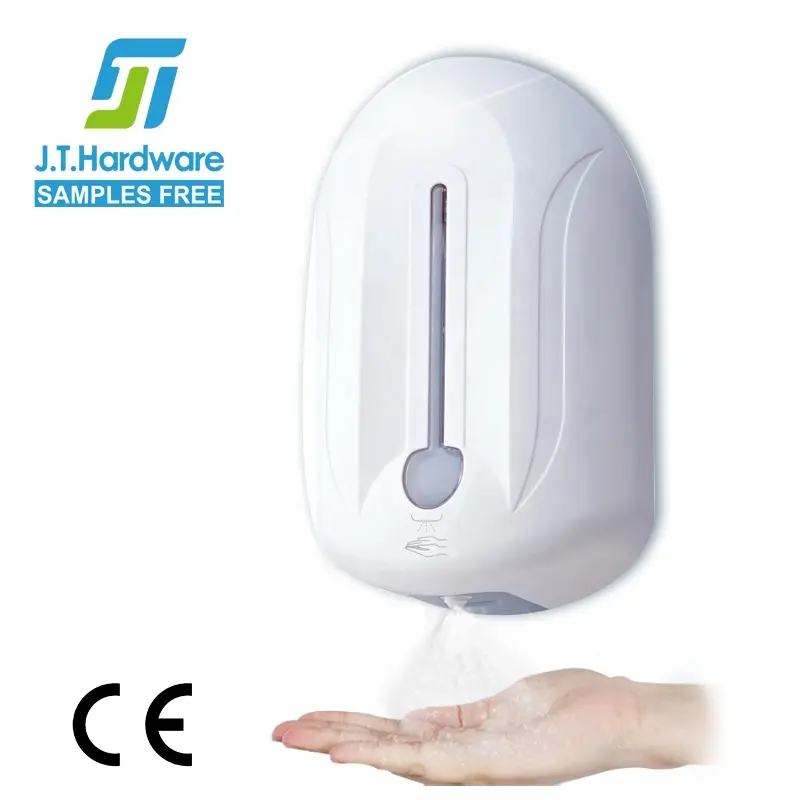 2020 Widely Used Free Standing White 1100ml Spray Infrared Alcohol Gel Spray Auto Liquid Soap Dispensers
