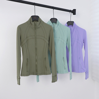 Veste de yoga chic pour femme, respirante, légère, grande taille, zippée, avec détail au dos, coupe ajustée, pour fitness, gym, course à pied, avec trous pour les pouces