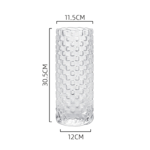 <span class=keywords><strong>Vase</strong></span> en verre transparent avec texture tissée Vases de table en verre de luxe Décoration Vases de bouteille de fleur - Product Image 5