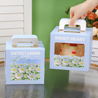 Boîte de transport transparente portable pour gâteaux avec poignée, conteneur jetable de qualité alimentaire pour pâtisseries, idéal pour les anniversaires, mariages et cadeaux de fête