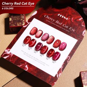 JTING Nueva Tendencia, Esmalte de Uñas en Gel Efecto Ojo de Gato en 6 Colores Rojo Cereza, Compatible con Marca Privada, Proveedor de Esmalte de Uñas en Gel Efecto Ojo de Gato Rubí Personalizado - Product Image 4