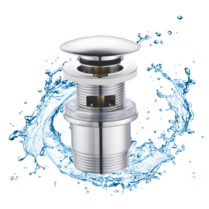 Phòng tắm Brass bạc Pop up Chất Thải Bồn Rửa chất thải lưu vực Pop Up đẩy xuống g 1 1/<span class=keywords><strong>2</strong></span> "cống với tràn - Product Image 3