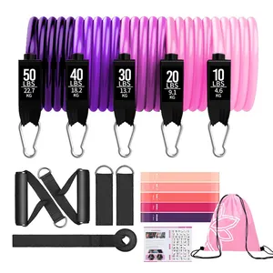 YETFUL <strong>High</strong> <strong>Elastic</strong> Force Multifunctional 11pcs TPE Latex Resistance Band and Tube Set for Gym Fitness <strong>Exercises</strong> - Product Image 2