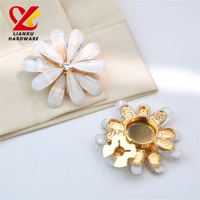 Penutup Kancing Bunga Custom dengan Logo Rhinestone, Penutup Kancing Logam Mewah Fashion Custom untuk Kemeja Wanita
