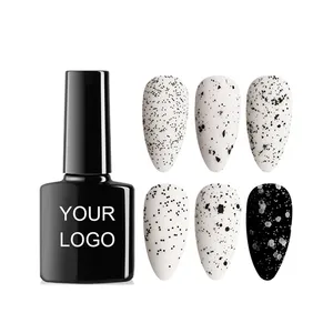 Yidingcheng private label matt brilhante kg a granel russo folha floco spot matte gel ovo shell top coat