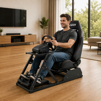 Siège en cuir réglable EDDYSTAR noir universel pour simulateur de course, jeux et chaise de bureau, NE PAS UTILISER SUR ROUTE, UNIQUEMENT EN TOUT-TERRAIN