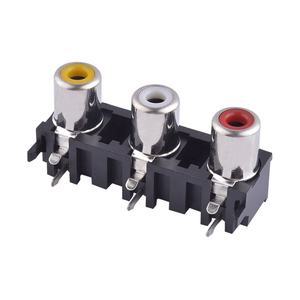 Rca-305 Jack Audio Socket Terminal Board Triple Blindage Rood Geel Wit Drie Colour Rca Jack Voor Pcb Mount - Product Image 6