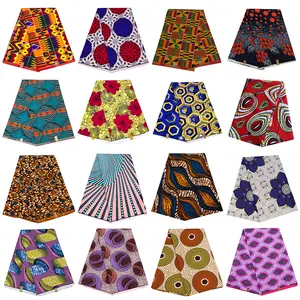 Vente en gros de matériel pour robe véritable véritable cire batik en vrac Ankara tissus africains en coton imprimé à la cire de style Java et Kitenge