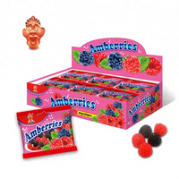 Op maat gemaakte private label zoete gummy snoepjes, kleurrijke bessen jelly, zacht snoep, halal fruitvormige gummy snoepjes in doosverpakking