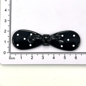 Cute Retro Black Polka Dot Bow Hair <b>Clips</b> Plastic Resin DIY Jewelry Accessories For Daily Use - Product Image 2
