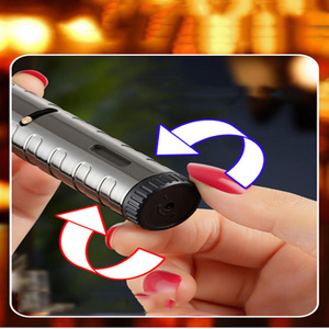 Venta al por mayor a prueba de viento <span class=keywords><strong>soplete</strong></span> azul Cocina Barbacoa llama única butano recargable cigarro antorcha fuego pistola de chorro encendedor de Gas - Product Image 4