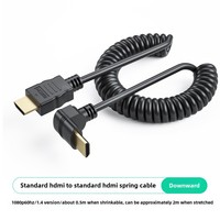 Kit de câble à ressort enroulé 4K @ 60Hz pour HDMI mâle vers Mini pour HDMI Kit UNC pour caméra/TV/moniteur/tablette