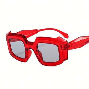 Lunettes de soleil polygonales surdimensionnées colorées pour hommes et femmes avec logo personnalisé, protection UV400, monture large couleur gelée - Product Image 4