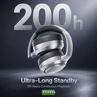 Casque sans fil J19 BT 5.4 avec haut-parleur en titane de 40 mm et double microphone ENC à réduction de bruit, autonomie de 35 heures, son stéréo haute fidélité