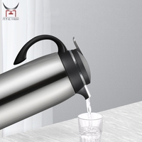Termos Kopi & Teko Kopi Stainless Steel Vakum, Botol Air Termal Terisolasi untuk Luar Ruangan dengan Pegangan