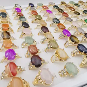 Anelli con Pietre Sintetiche di Moda 2026, Vendita all'Ingrosso, Misure Assortite, Anelli Geometrici con Gemme per Anniversario - Product Image 2