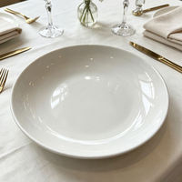 Assiettes en porcelaine blanches unies de différentes tailles pour buffet, restauration et usage domestique – Assiettes creuses en céramique pour steak et soupe – Vente en gros