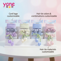 Set 6 Pcs Ikat Rambut Bunga Logo Custom, Set Ikat Rambut Wanita Korea, Karet Rambut Tulip Manis, Aksesoris Rambut Grosir