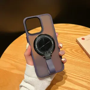 Casing ponsel bermerek tpu nyaman untuk iPhone 15 14 13 12 11 360 tas dan casing ponsel dengan pemegang magnetis untuk Samsung