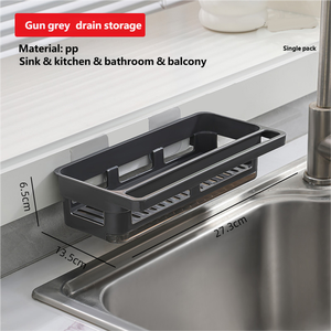 Organizador <span class=keywords><strong>de</strong></span> fregadero <span class=keywords><strong>de</strong></span> cocina <span class=keywords><strong>Colgante</strong></span> negro con bandeja <span class=keywords><strong>de</strong></span> drenaje Pared con toallero y ganchos - Product Image 6