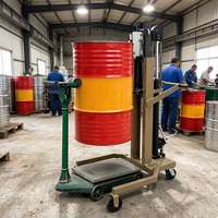 Chariot à palettes universel pour fûts de 55 gallons avec balance numérique, pompe hydraulique manuelle à commande au pied, transpalette pour fûts de 200L