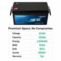 Batterie TPENERGY 25,6V 150Ah LiFePO4, cellules de qualité A, BMS 100A, station d'alimentation solaire domestique hors réseau, stockage de secours
