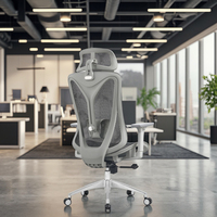 Nouveau design chaise réglable en maille appui-tête de secrétariat mécanisme décontracté inclinable amortisseur chaise de bureau de direction ergonomique