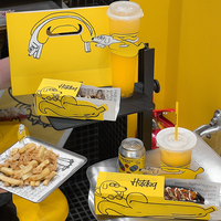 Barquette d'emballage jetable personnalisée sans plastique pour hot-dogs et frites, conteneur alimentaire en papier kraft pour la restauration rapide à emporter, boîte à hot-dogs en papier