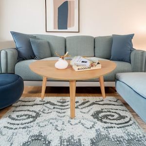 Bàn cà phê hiện đại với kệ lưu trữ, Bàn cà phê hình bầu dục cho phòng khách phòng ngủ - Product Image 6